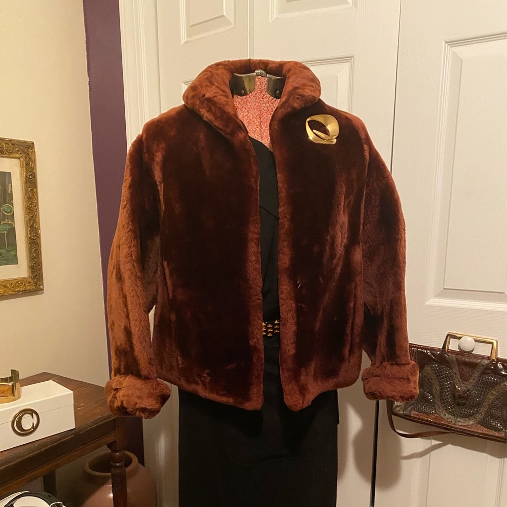 Vintage faux fur short coat